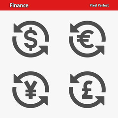 Finance Icons. Professional, pixel perfect icons optimized for both large and small resolutions. EPS 8 format.