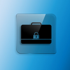 Fototapeta premium Modern flat vector icon of secured briefcase