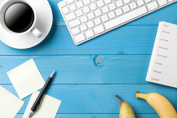 Büro Schreibtisch Hintergrund mit Kaffee Tasse