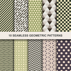10 Vector seamless geometric patterns