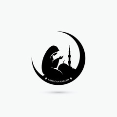 Muslim woman praying symbol 