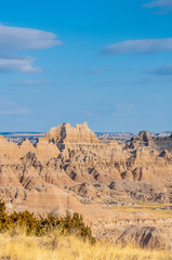 Scenic view of Rock formations in Badlands National Park, South