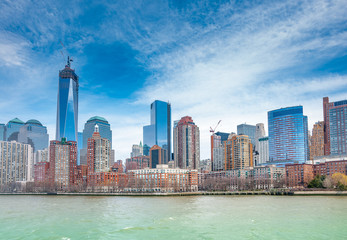 Obraz premium New York City with Manhattan skyline over Hudson River
