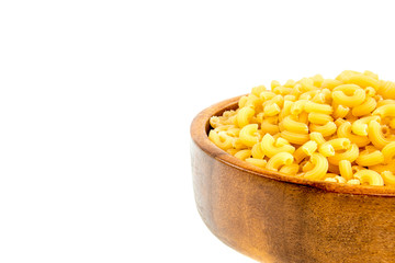 macaroni in cup  on a white background.