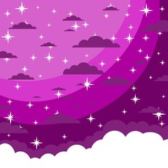 The night sky in cartoon style