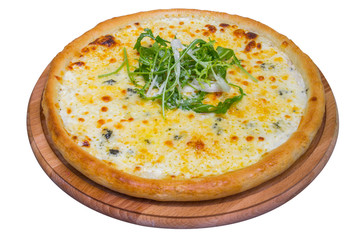 Four cheese pizza (quattro formaggi), isolated