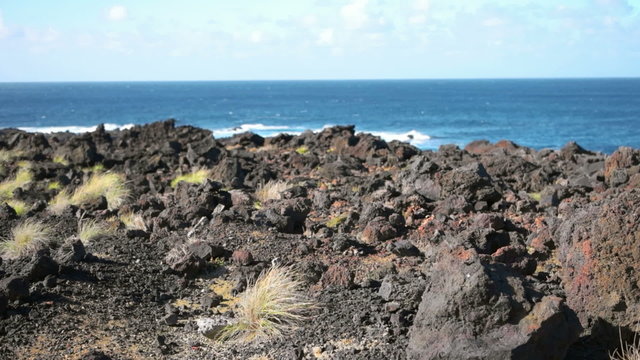 Rocky mountain cliff above the attlantic ocean 