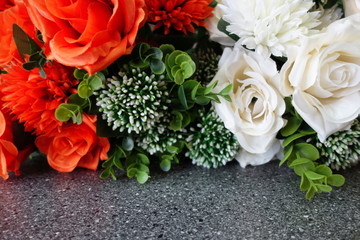 bouquet of beautiful roses on a table