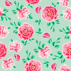 Fototapete Rund floral seamless pattern © tanyalmera