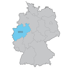deutschland bundesland nrw karte vektor