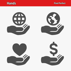 Hands Icons. Professional, pixel perfect icons optimized for both large and small resolutions. EPS 8 format.