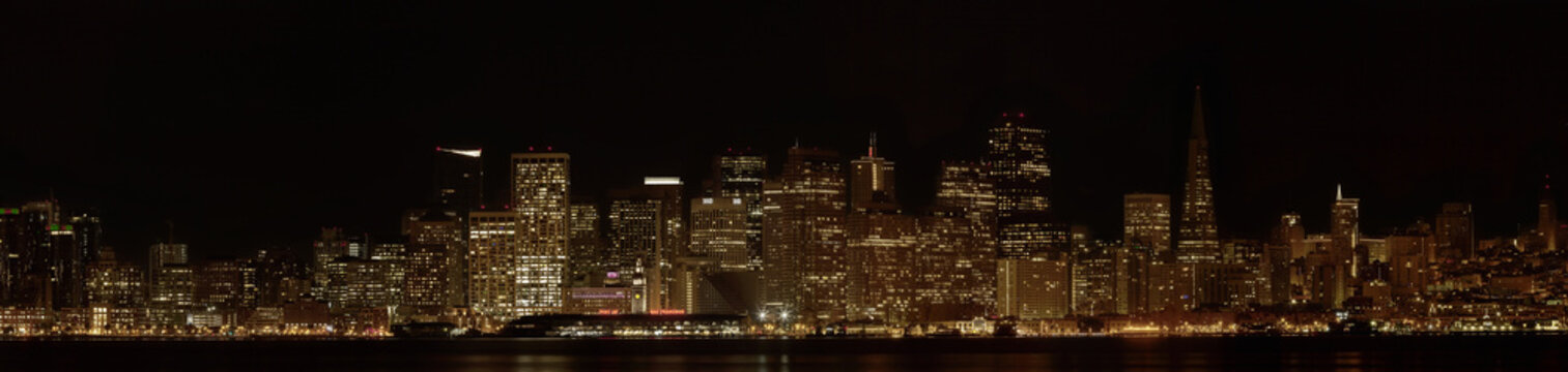 San Francisco by Night-You can stitch #102227081 and #102227726 to a huge panorama (8:1) © Gottfried Reidler