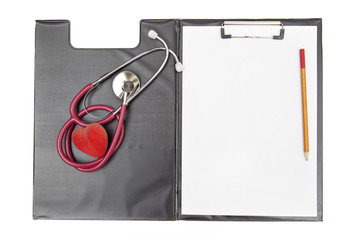 stethoscope on the white background