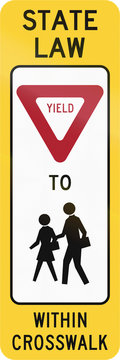 United States MUTCD crosswalk road sign - Yield to children