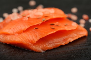Wild salmon salted with pink himalayan salt