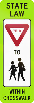 United States MUTCD crosswalk road sign - Yield to children