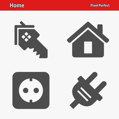 Home Icons. Professional, pixel perfect icons optimized for both large and small resolutions. EPS 8 format.