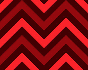 Striped, zigzagging seamless pattern. Zig-zag line texture. Stripy geometric background. Red, black contrast colored. Winter theme. Vector