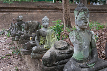 buddha statue in wat umong, chiang mai, travel thai temple