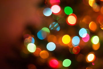 christmas background, image blur bokeh defocused lights