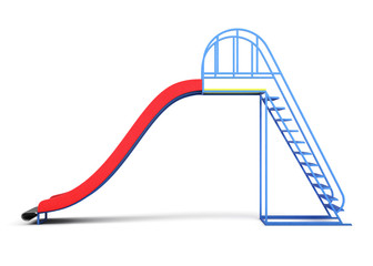 Children's slide isolated on white background. 3d rendering