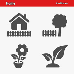 Home Icons. Professional, pixel perfect icons optimized for both large and small resolutions. EPS 8 format.