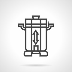 Coffee beans grinder black line vector icon