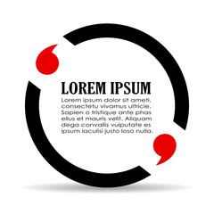 Quote text bubble over white