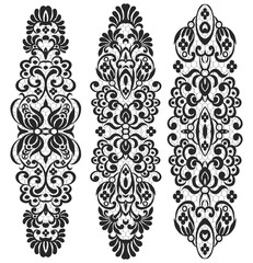 Vector set with baroque ornaments in Victorian style. Ornate element for design.