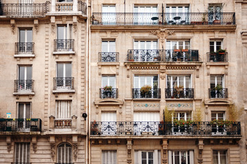 French Architecture with Typical Windows