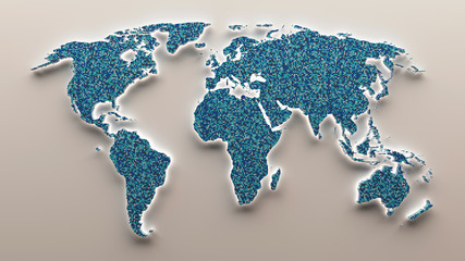 3d World blue tiles map 