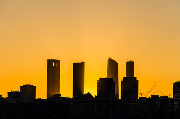 four towers in Madrid, Spain