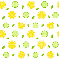 Seamless lemon and cucumber pattern