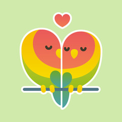 Obraz premium Cute lovebird couple.