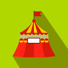 Circus tent flat icon