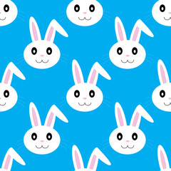 Seamless easter pattern with bunnies