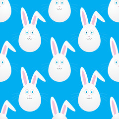 Seamless easter pattern with bunnies in the form of egg