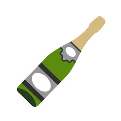 Bottle of champagne flat icon