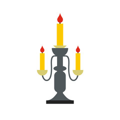 Candlestick lamp flat icon