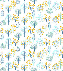 Seamless pattern with trees