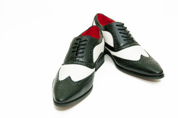 Black and white gangster shoes