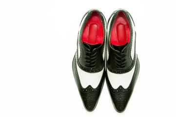 Black and white gangster shoes