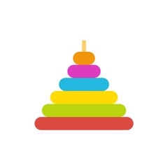 Fototapeta premium Pyramid toy flat icon