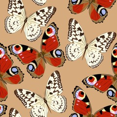 Obraz na płótnie Canvas Colorful butterflies seamless