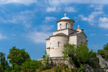 Fototapeta na wymiar The Saint Stanko old church. Lower church of Ostrog monastery complex in the mountains of Montenegro.