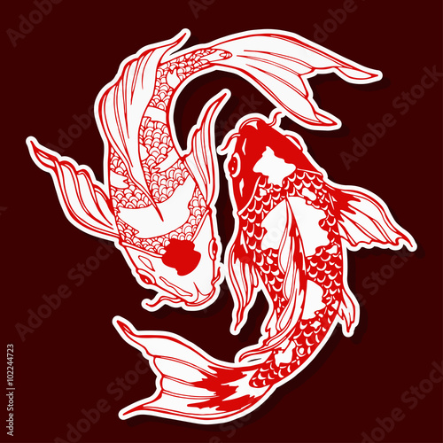 Download "koi fish; ying yang symbol" Stock image and royalty-free ...