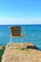 Beach chair in sunny day