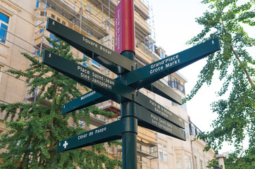 signpost in brussels