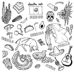 doodle set of mexican stuff