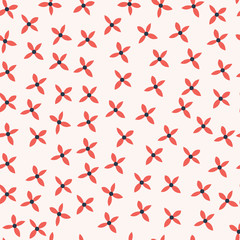 Seamless pattern design with hand drawn flowers and floral eleme